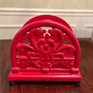 Cast Iron Napkin Holder - Red